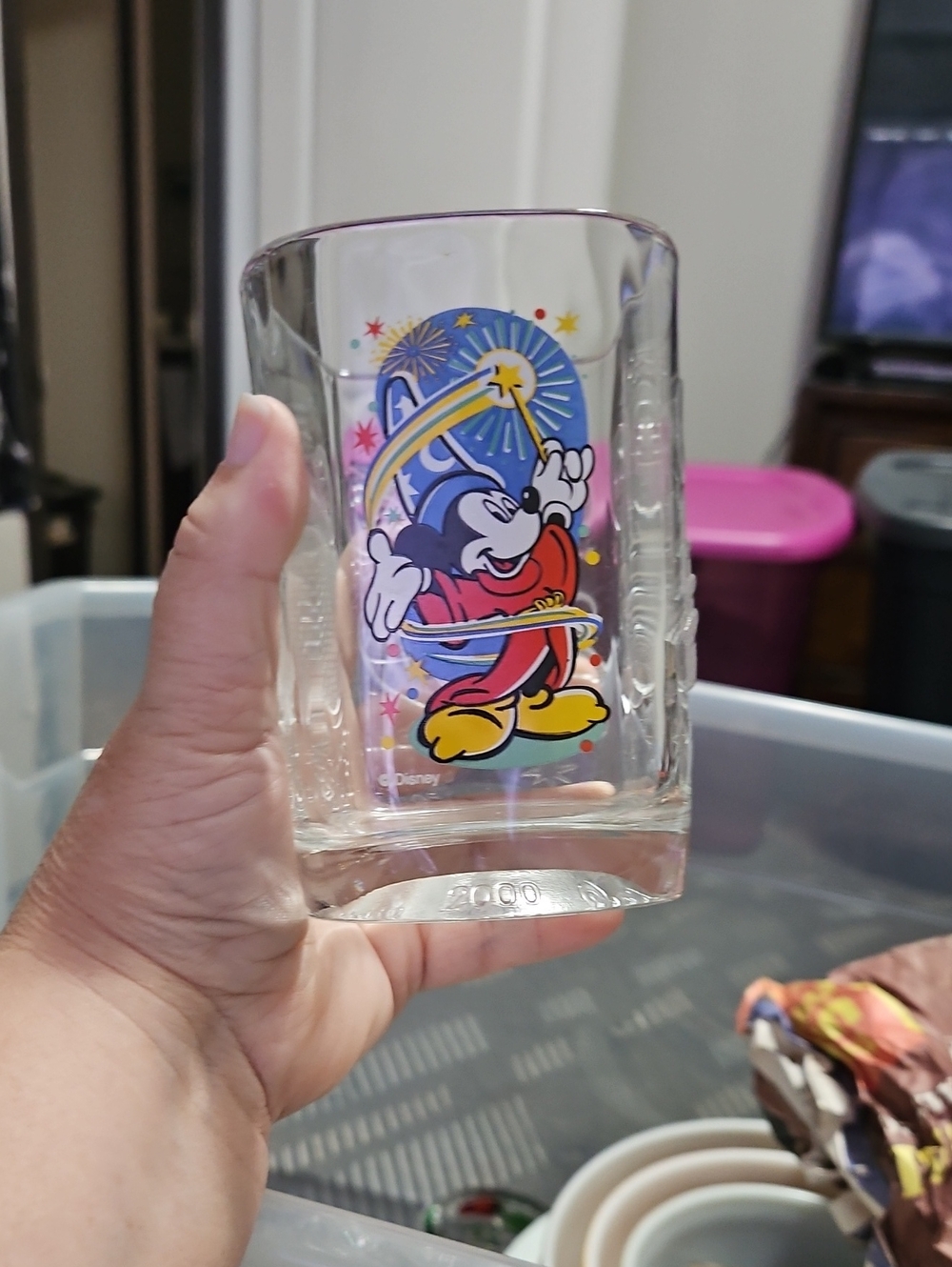 Disney Sorcerer Mickey Glass Tumbler - Blue, Red, Yellow